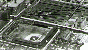 Aerial view of the Baker Bowl