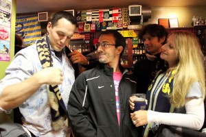 Ralph D'Angelo, Chris Hayes and Nancy Michini at the PSP viewing party