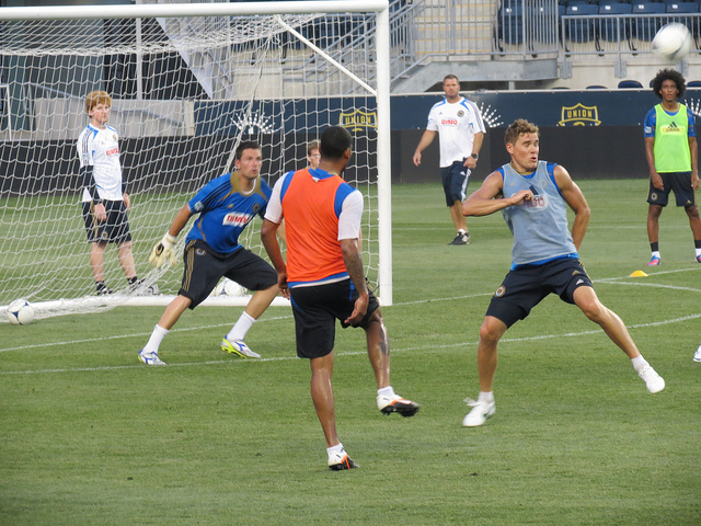 Some action in front of net