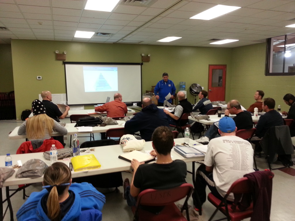 Instructor Don Brady takes us through the E license guidebook inside the Southampton Community Center