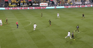 With his passing lane cut off, Le Toux heads upfield instead of checking in as an easy option for Maidana. Click to play. 