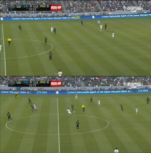 Carroll caught chasing Juninho on LA's opener