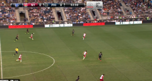 Fabinho missed Sapong through an open passing lane in the exact spot Sapong belongs if he's going to be dangerous.