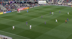 In the 14th minute, Barnetta left Higuita behind as he drove at the space between Collin and Shea. 