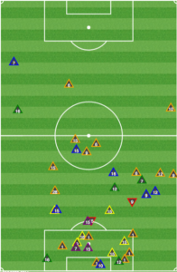 The Union rarely got close to Montreal in their defensive half between the 15th and 51st minutes.