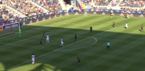 Tribbett is far too deep by himself here. 